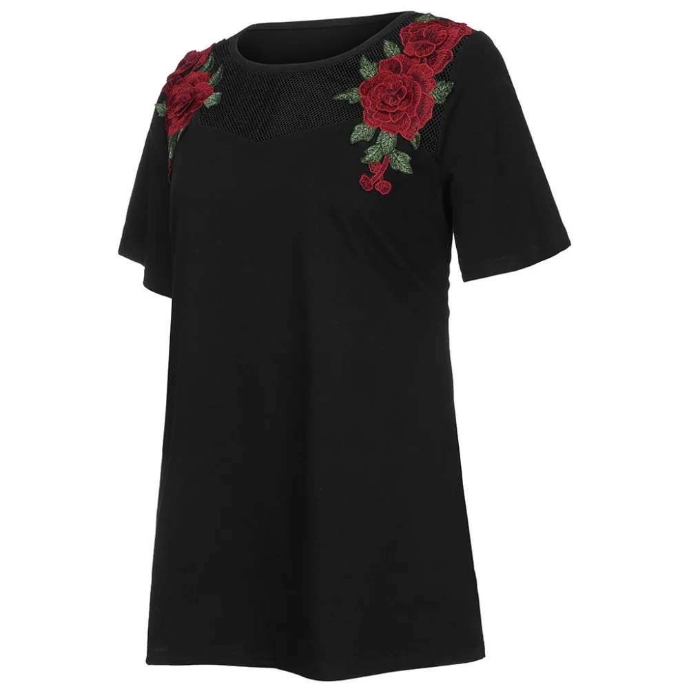 Летняя женская блузка размера плюс с рукавами двухцветная Женская сетчатая