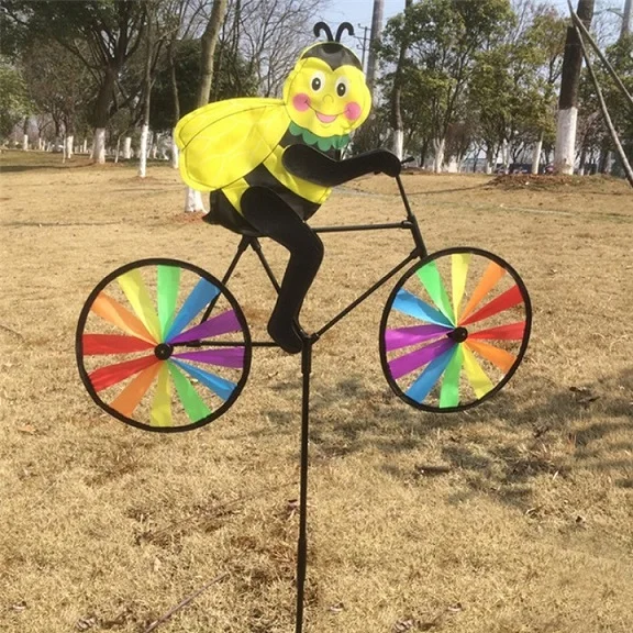 2 Милый 3D животное на велосипеде ветряная мельница ветер Spinner Whirligig сад газон двор Декор# T025 - Цвет: 2