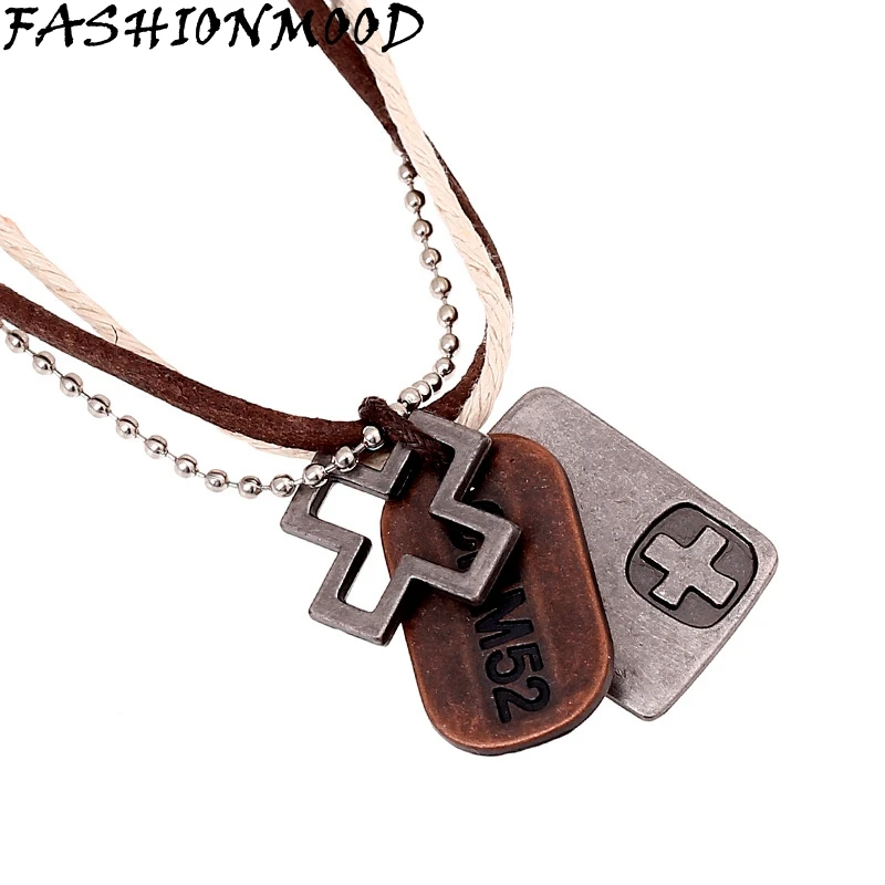 Мужская ожерелье Натуральная кожа веревки белье женщины/мужчины панк свитер