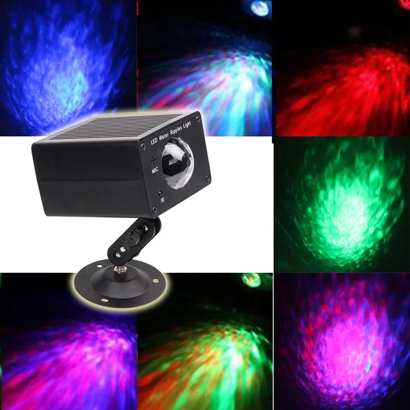 9 Вт 16 цветов RGB Светодиодный прожектор С ВОЛНИСТЫМ ЭФФЕКТОМ, сценический светильник, для рождественской вечеринки, для Dj шоу, лазерный проектор, Океанский волнистый светильник