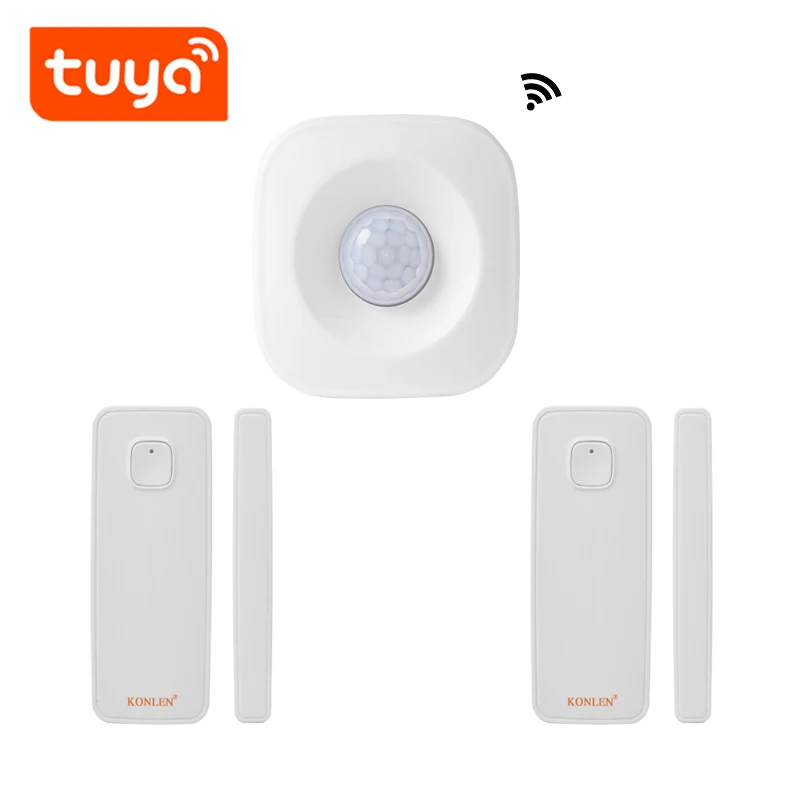 1 PIR 2 Door sensors Tuya Wi-Fi умная жизнь магнитный датчик двери окна дымовой пожарный детектор беспроводной PIR датчик движения Дистанционное управление Alexa Google Home - Цвет: 1 PIR 2 Door sensors