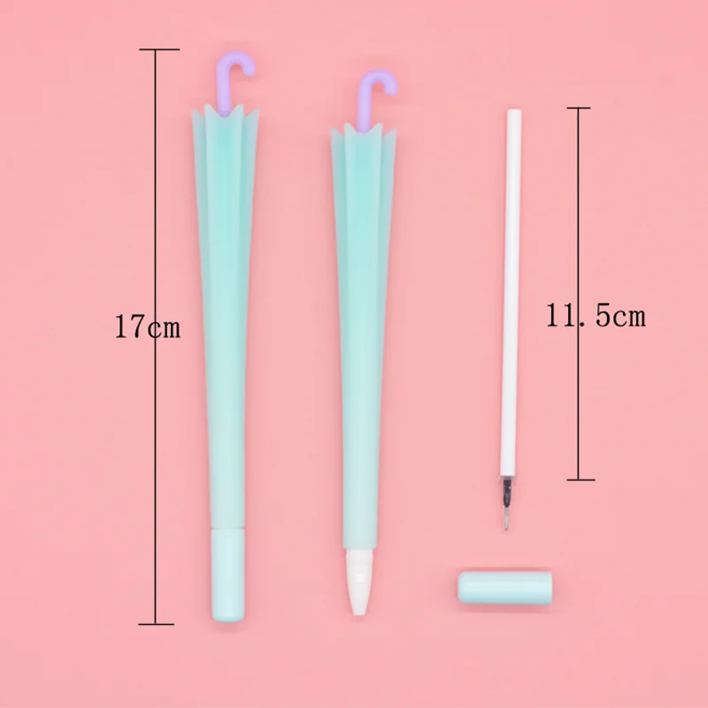 

4 pcs Umbrella gel pen Candy color Silicone body 0.5mm ballpoint Black ink pen Stationery School supplies Canetas escolar F584