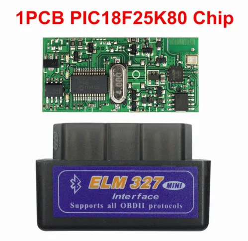 Лучший двойной PCB Супер Мини ELM327 Bluetooth V1.5 PIC18F25K80 Android IOS PC WIFI ELM 327 1,5 25K80 OBD2 автомобильный Disgnostic сканер - Цвет: 1pcb elm327 black