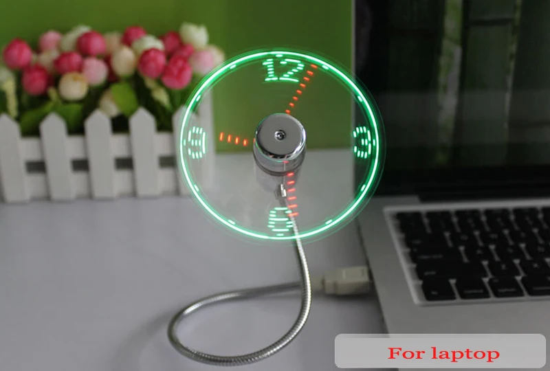 Высококачественный Прочный Регулируемый USB гаджет Мини Гибкий светодиодный usb-вентилятор настольные часы классный гаджет дисплей времени