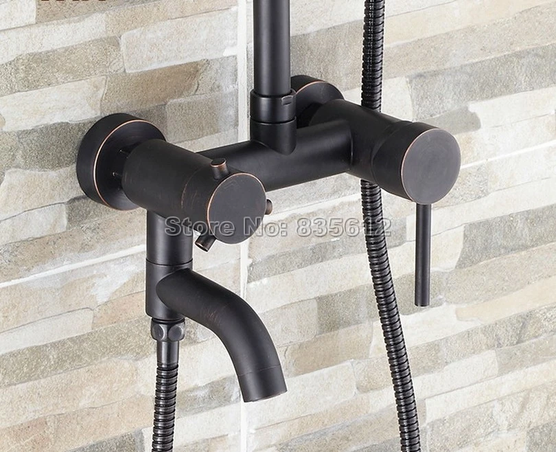 Роскошный Черный Масляный прорезиненный Бронзовый настенный смеситель для