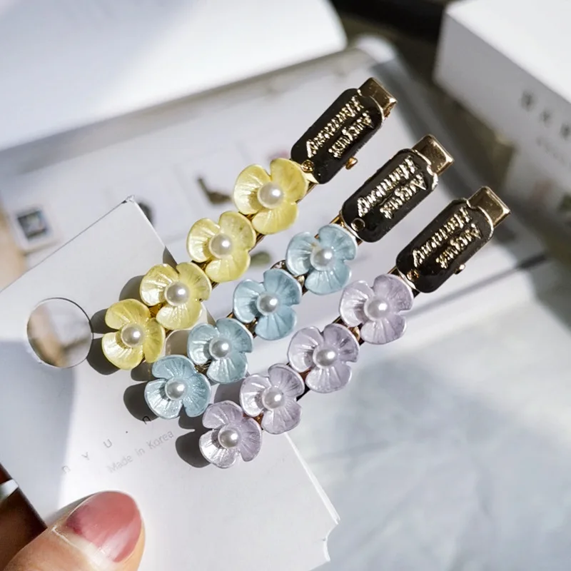 Корейские модные женские заколки для волос Ulzzang из сплава с жемчугом Женская