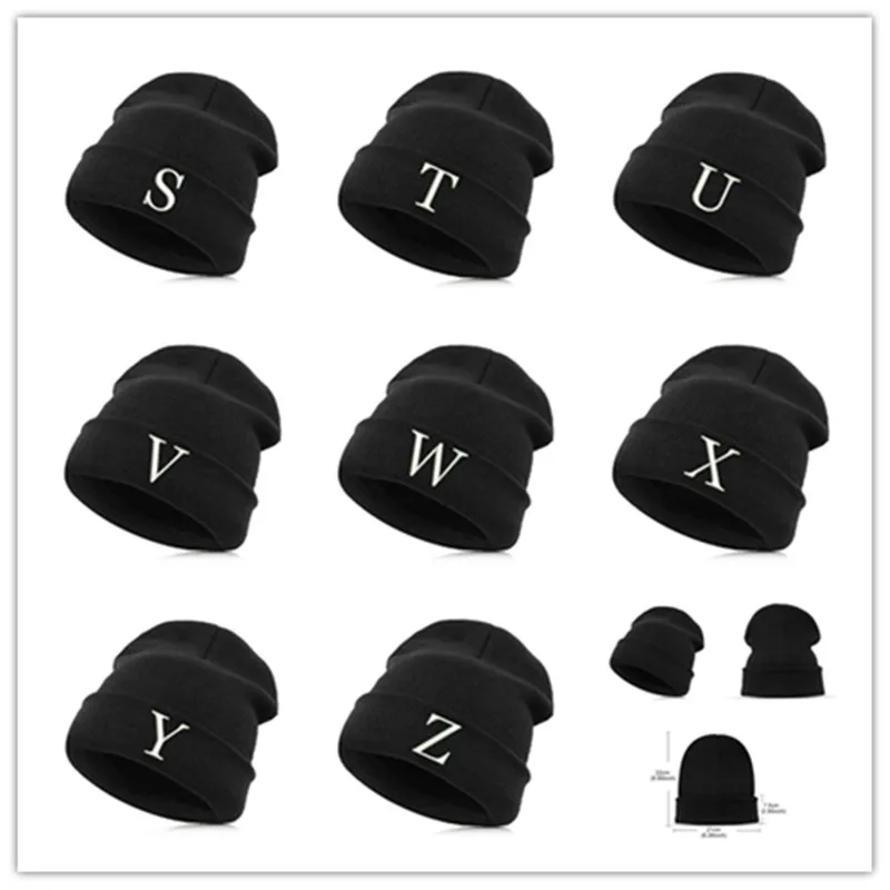 Письмо шапочки шляпа Skullie зимние вышивка в стиле панк для мужчин и женщин
