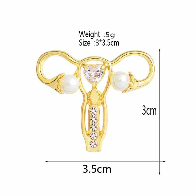 SAIZ Женская утроба булавка розовый жемчуг и сердце кристалл гинекологии медицина