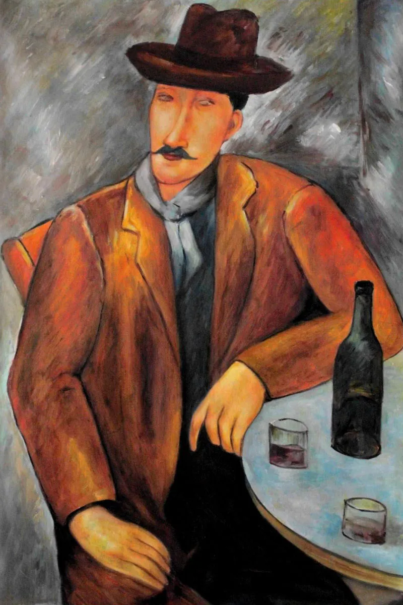 Абстрактная картина маслом для украшения стен дома сидя человек от Amedeo Modigliani