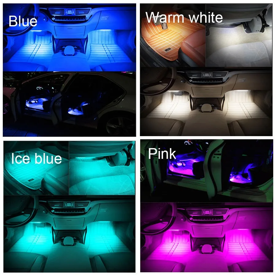 4 полосы/комплект декоративная светодиодная неоновая лампа для салона