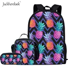 Рюкзак для мальчиков и девочек Jackherelook, с принтом тропических фруктов, ананасов, 3 шт.лот