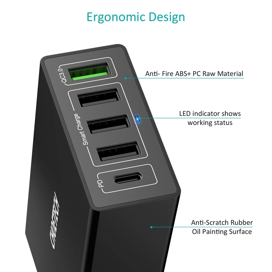 CHOETECH Quick Charge 3 0 Multi станция для зарядки с Usb QC3.0 PD зарядка iPhone Google Pixel samsung S9 Xiaomi Mi