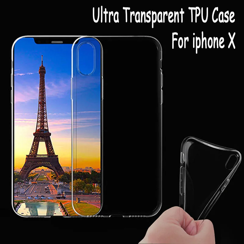 200 шт Высокое качество ультра прозрачный ТПУ чехол для Iphone X Ультра Прозрачный
