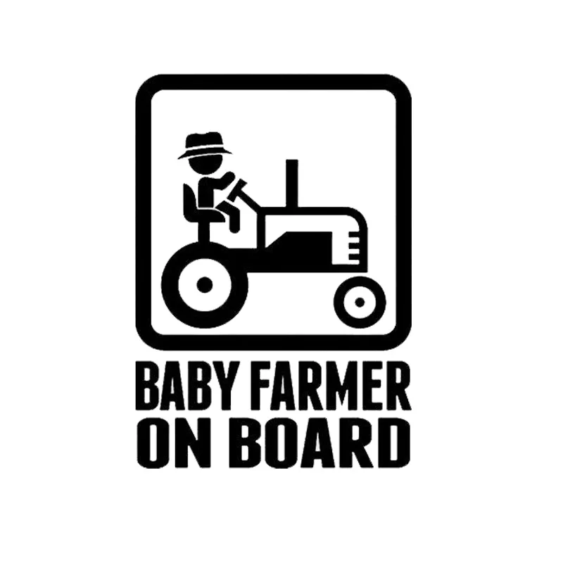 

BABY FARMER ON BOARD Vinyl Decal Creative Cartoon Warning Car Sticker Motorcycle sticker