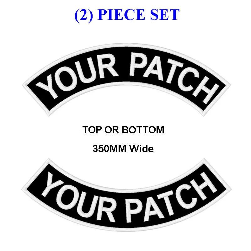 Arial font patches 1 Пользовательские вышитые MC рокер патч 350 мм широкий верх или низ 2 шт. Мотоцикл Байкер жилет CUT - Цвет: Arial font patches 1