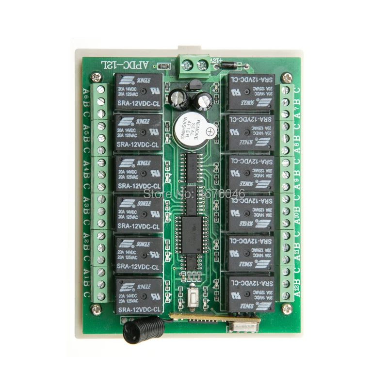 12CH DC 12В rf домашняя Автоматизация дистанционное управление переключатель 433 МГц