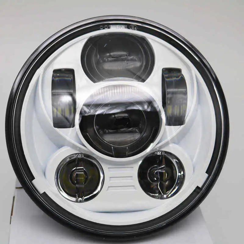 5-3/4&quot Round Headlamp for Harley Dyna Sportster 1200 48 883 Parts Moto 5.75 Inch Projector LED Headlight Black Blue orange |
