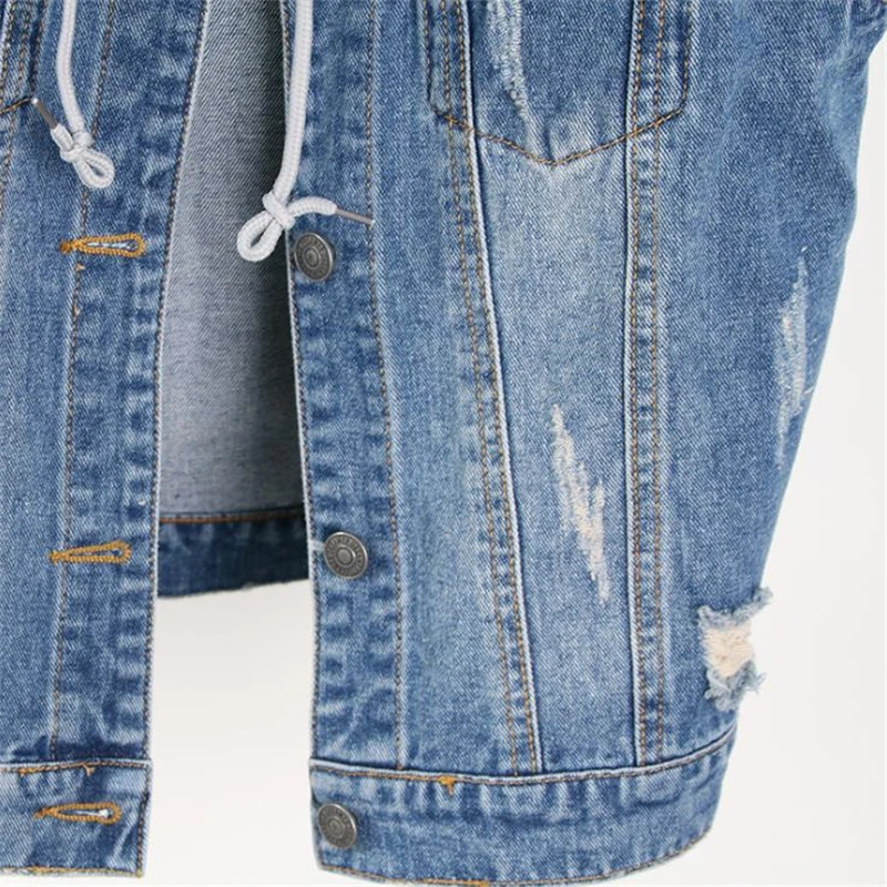 Woman Removable Hooded Denim Waistcoat Lady Vaquero Chaleco Gilet Spring Plus Size Vests Female Autumn Oversize Vest | Женская одежда