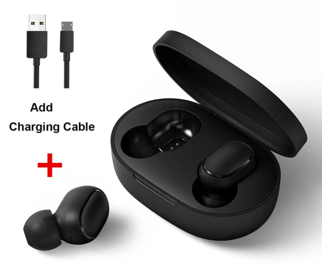 add chairging cable Xiaomi Redmi Airdots TWS Bluetooth наушники стерео бас BT 5,0 Eeadphones с микрофоном Handsfree Наушники управление AI - Цвет: add chairging cable