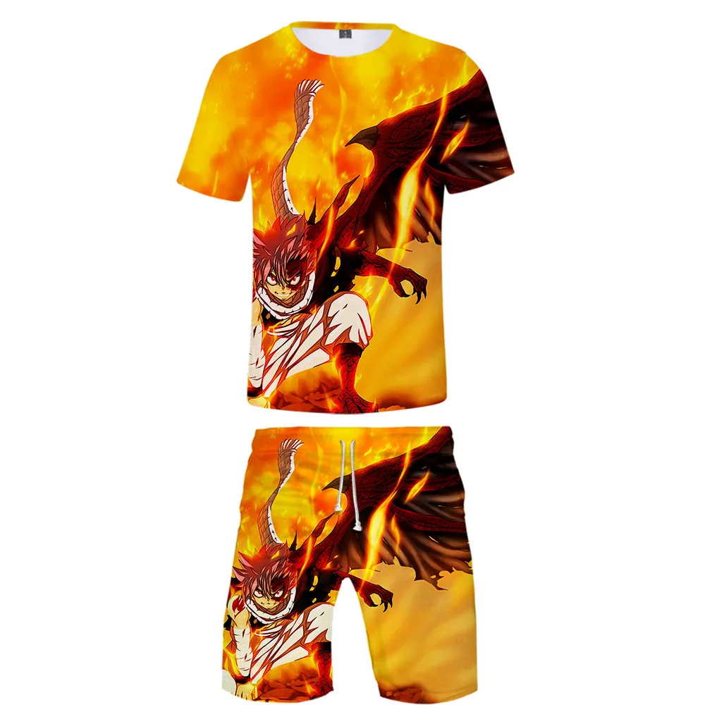 Мужской летний комплект из 2 предметов футболка и короткие брюки с 3D-принтом Феи