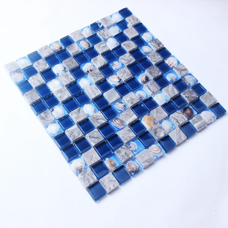 Серый деревянный мраморный камень смешанные синие кристаллы стеклянная смола