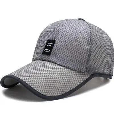 COKK Мужская бейсболка летняя сетчатая Кепка s Snapback шапки для мужчин с длинными полями дышащая шляпа от солнца с длинными полями уличная спортивная кепка мужская - Цвет: light grey