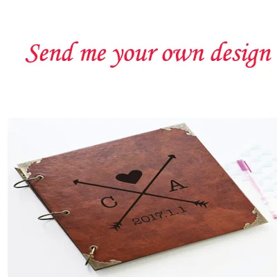 with your design Наша книга приключений фотоальбом, кожаный альбом для скрапбукинга, персонализированный гость, Instagram фотоальбом - Цвет: with your design