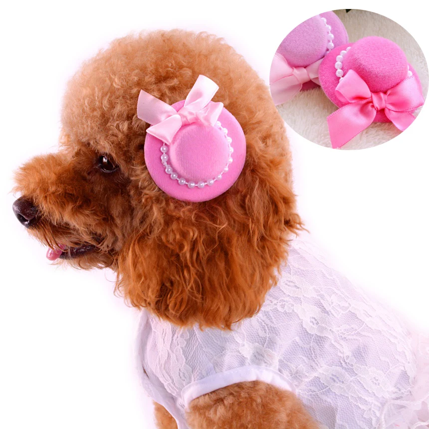 4 шт./лот аксессуары для собак розовый/розовый бант шпилька товары щенков