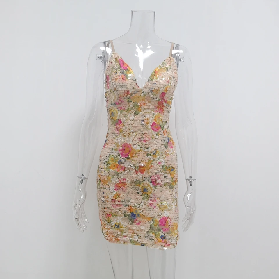 Летнее платье Karlofea модная женская одежда с регулируемыми бретельками V образным