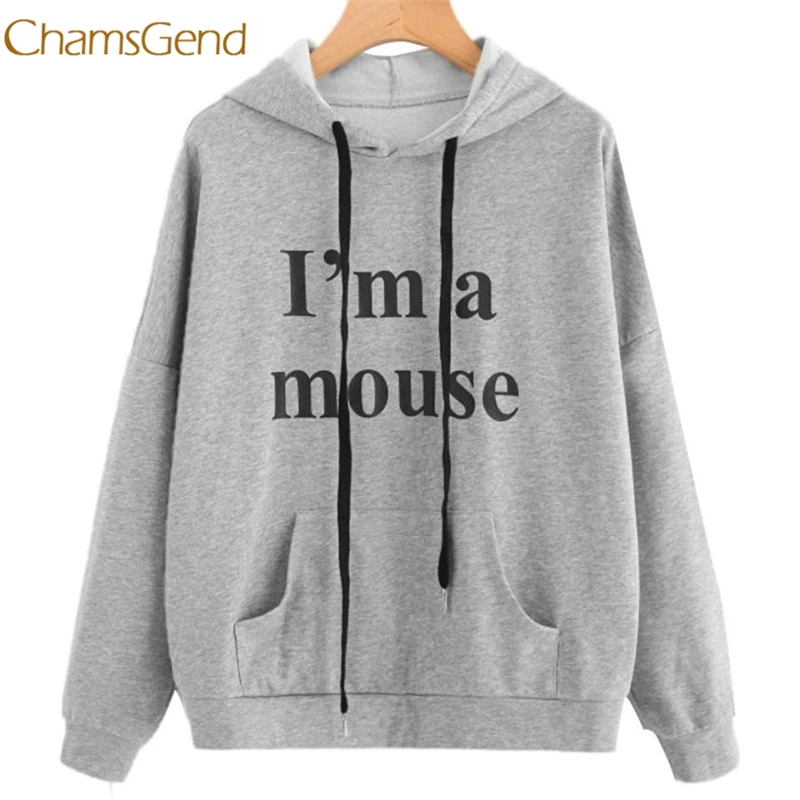 CHAMSGEND Повседневное Для женщин толстовки кофты с длинным рукавом капюшоном