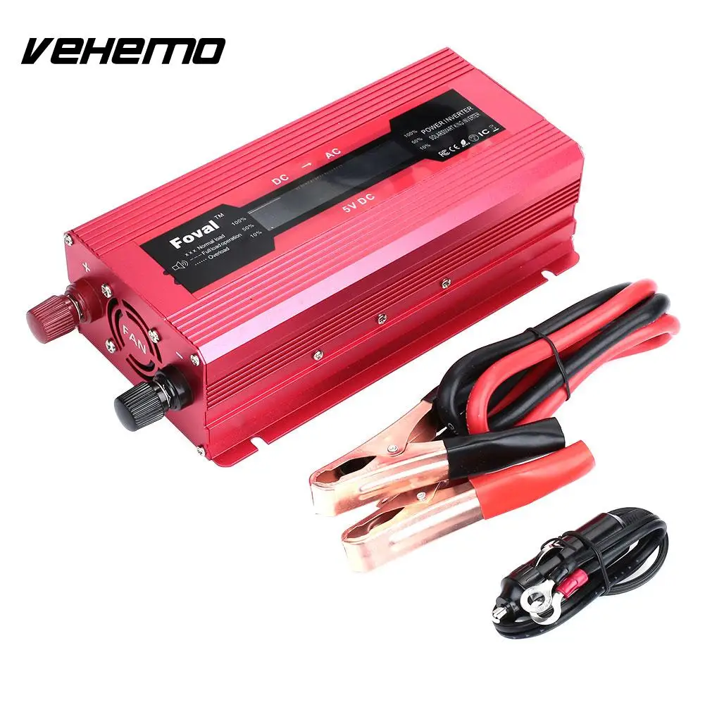 Vehemo DC12V/24 В к AC220V преобразователь солнечной Мощность инвертор алюминиевый сплав