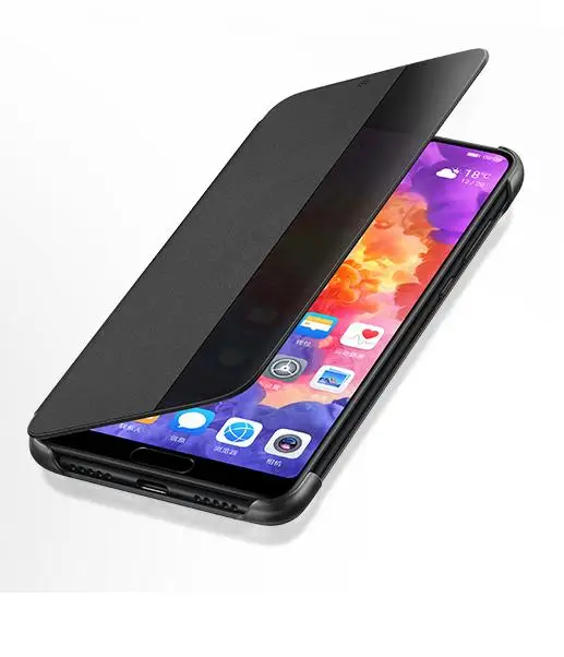 100% Оригинальные Бренд huawei умного окна флип кожаный чехол для P20 (5 8 &quot) и Pro (6 1