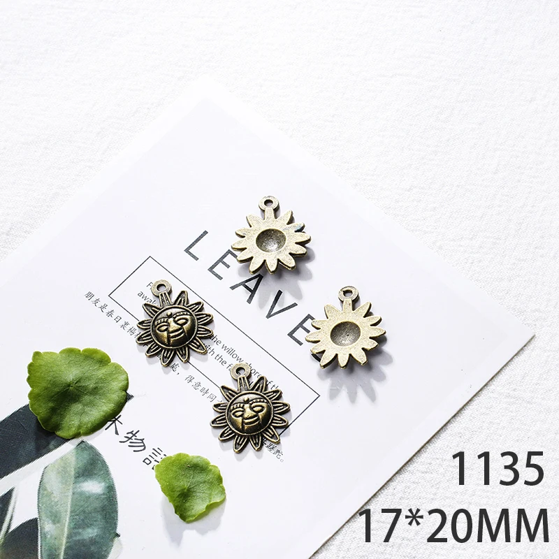 

17*20mm 10pcs Sun Alloy Pendant For Diy Jewelry Making 2 Colors Antique Silver Antique Bronze No.1135