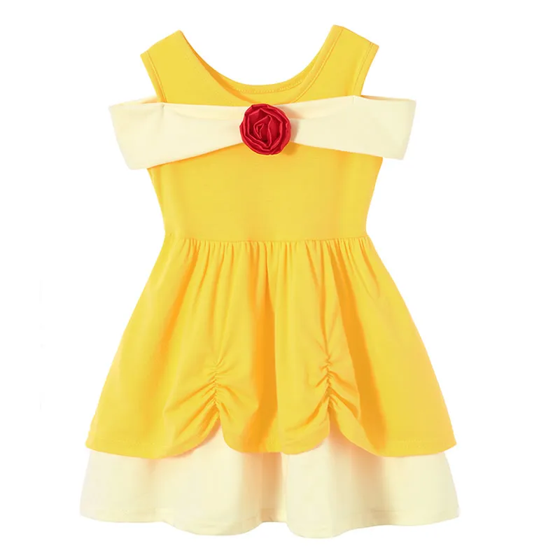 Belle Dress Платье для маленьких девочек «Белль» Детское платье «Красавица и Чудовище», «Принцесса Эльза и Анна», «Белоснежка», «Микки», «Фея», для ролевых игр - Цвет: Belle Dress