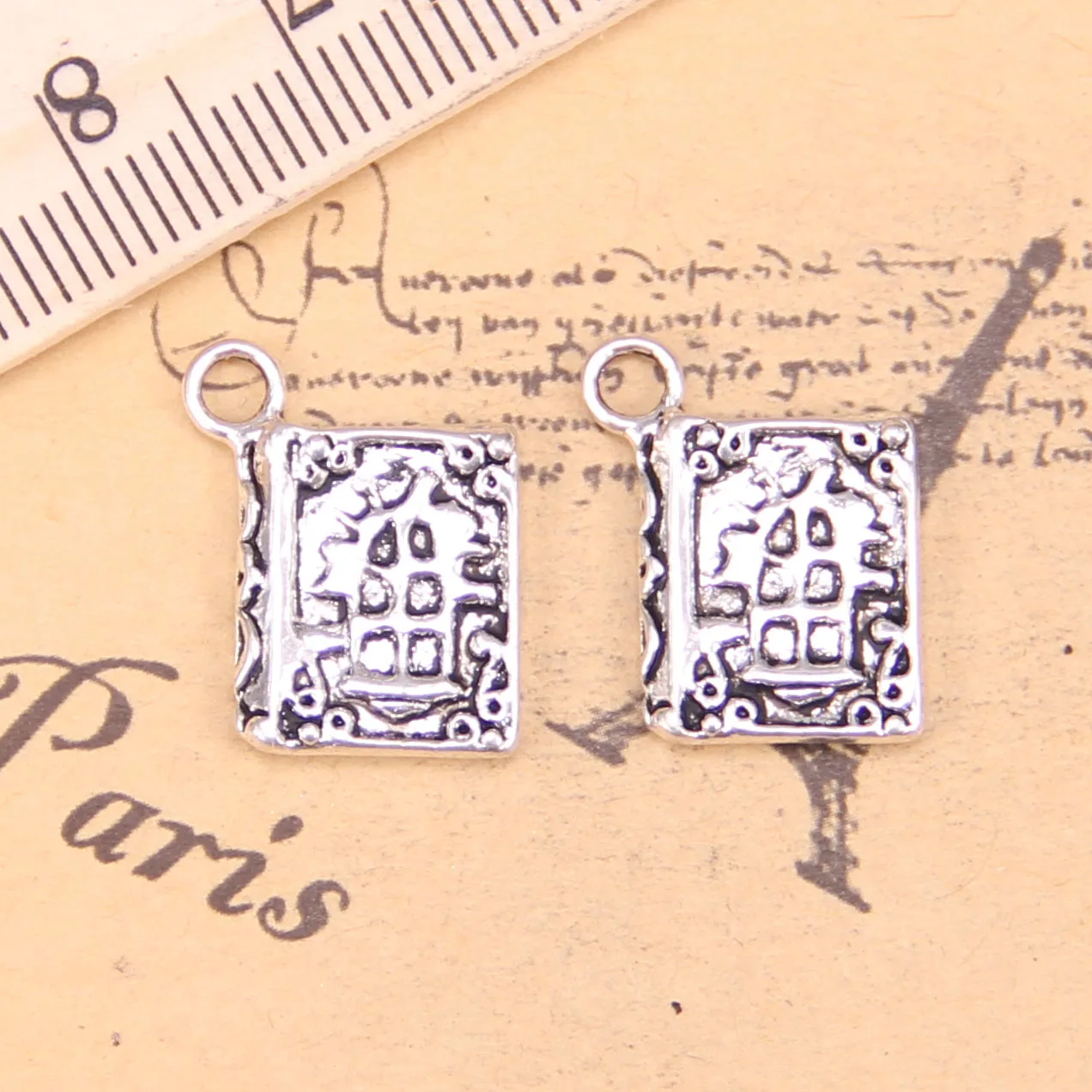 90pcs Jewelry Charms book holy bible 17x11mm Antique Silver Plated Pendants Making DIY Handmade Tibetan | Украшения и аксессуары