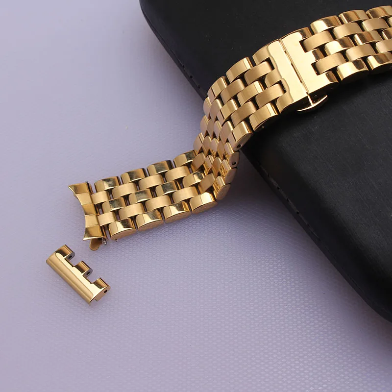 

16mm 18mm 20mm 22mm 24mm stainless steel metal watchband straps black gold fashion watch bracelets accessories for men women hot