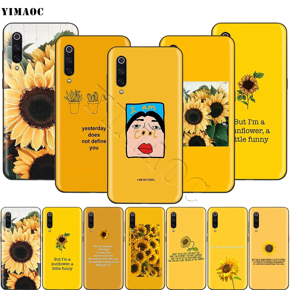 Чехол с изображением подсолнуха для Xiaomi Redmi MI Note MAX 3 6a 7 6 8 9 10 GO SE A1 A2 A3 Lite 8A F1