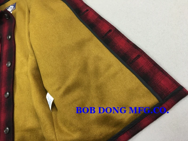 Bob Dong шерстяная клетчатая куртка для охоты винтажная зимняя мужская шерстяная флисовая куртка Красный Черный
