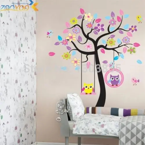 Распродажа 2016 Новое поступление настенная наклейка s Сова качели дерево съемные