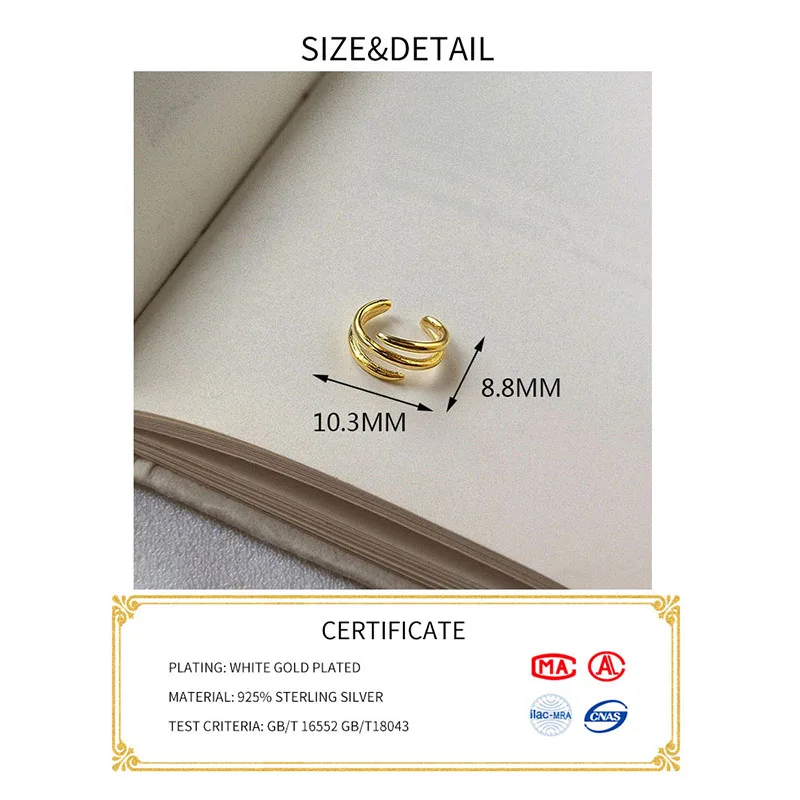Серьги-клипсы INZATT из настоящего серебра 925 пробы с минималистичной