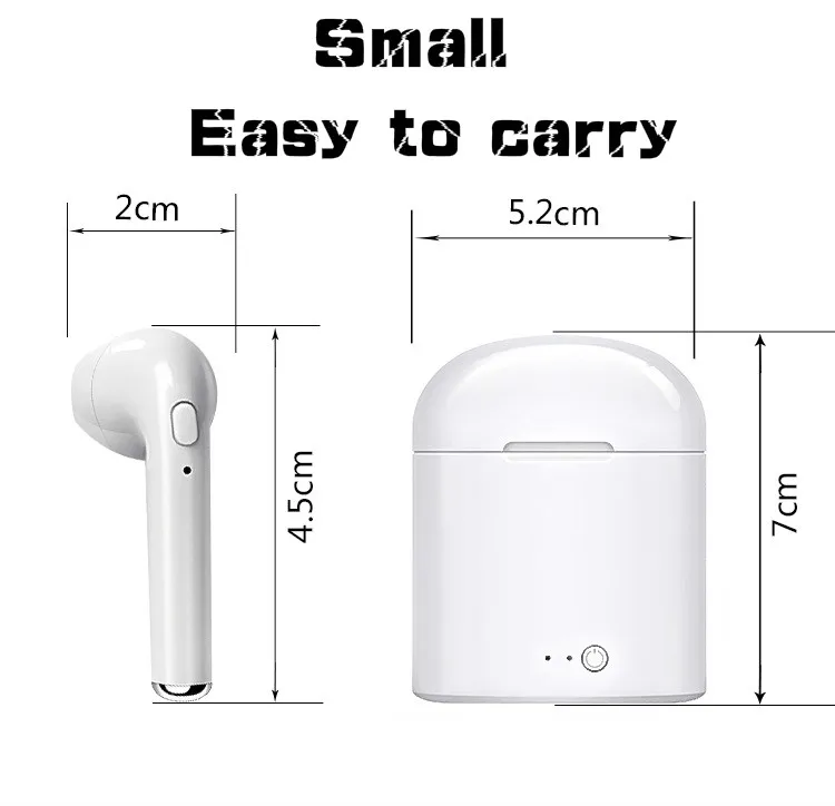 Bluetooth наушники вкладыши I7S TWS мини Беспроводной гарнитура с микрофоном стерео V5.0