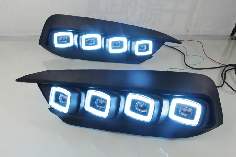 CSCSNL 1 комплект DRL Светодиодный дневной светильник 12v ABS туман крышка с желтым