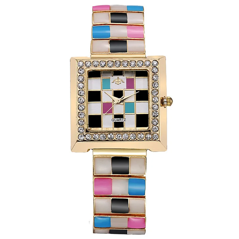 Новинка 2017 женские модные кварцевые часы с бриллиантами браслет из нержавеющей