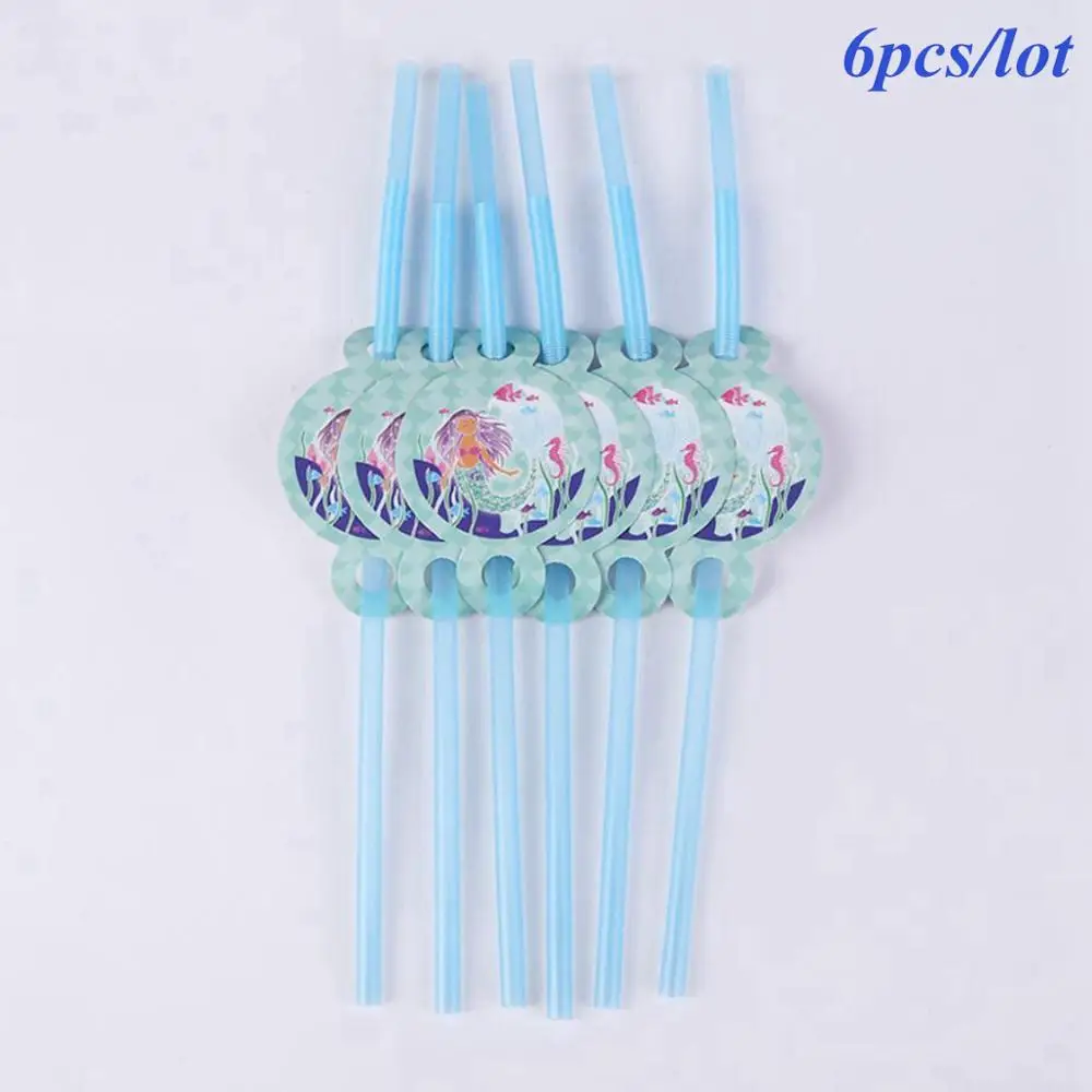 Mermaid Straws Taoup 1 шт. мультяшная маленькая наклейка с изображением русалки Вечерние Декорации маленькая Русалочка День Рождения Декор для маленьких девочек Babyshower - Цвет: Mermaid Straws