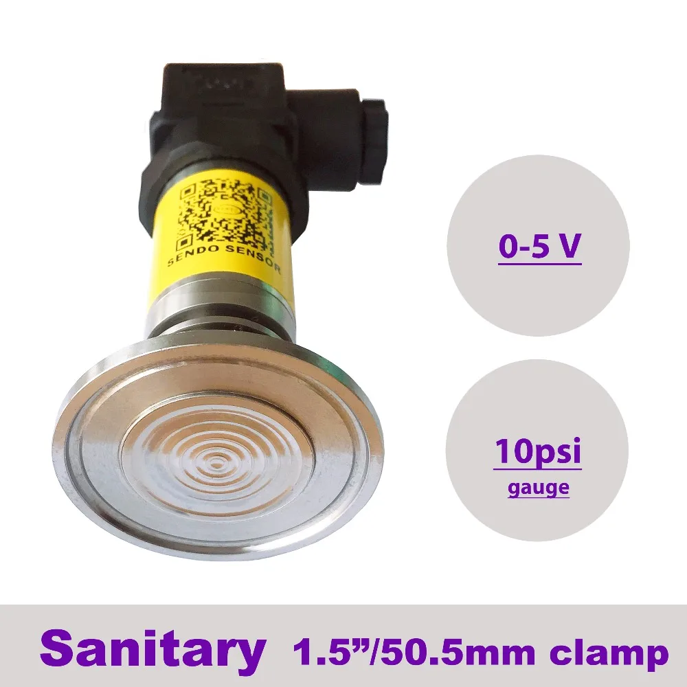 От 0 до 5 В санитарный датчик давления промышленный 10 psi гигиенический 1 &quot50 мм