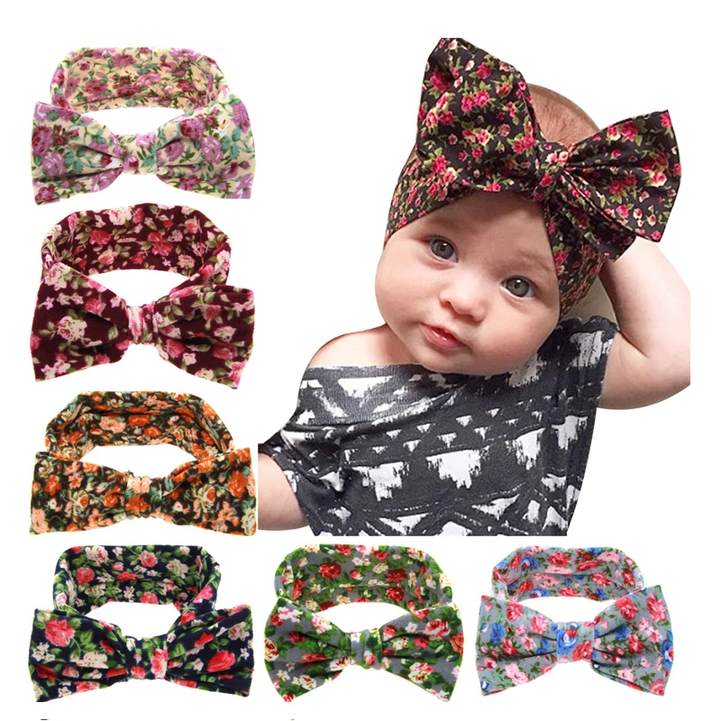 Детское украшение на голову с цветами Цветочная повязка чалма узел кролика