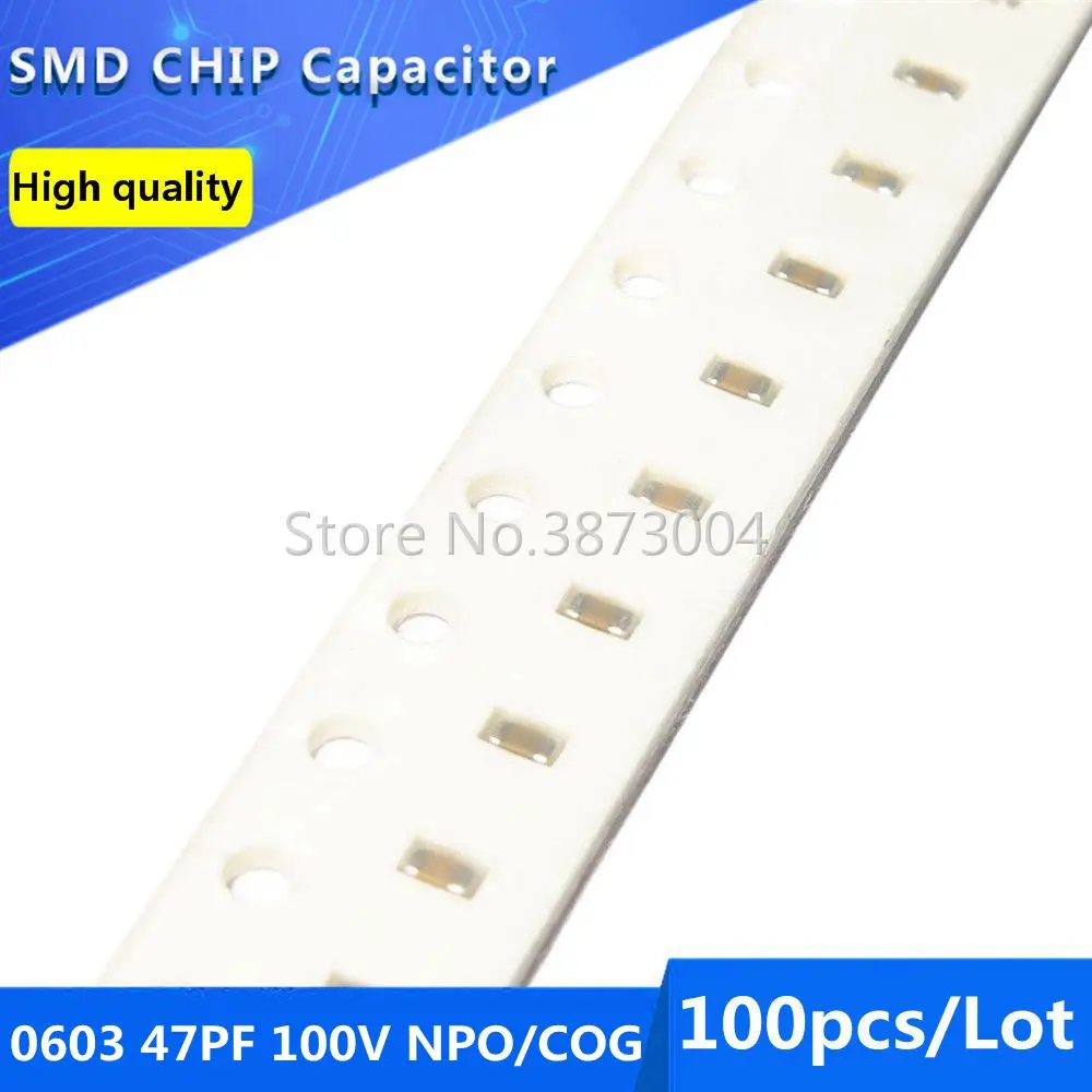 100 шт. 0603 47PF 100V NPO/COG SMD чиповый конденсатор | Обустройство дома