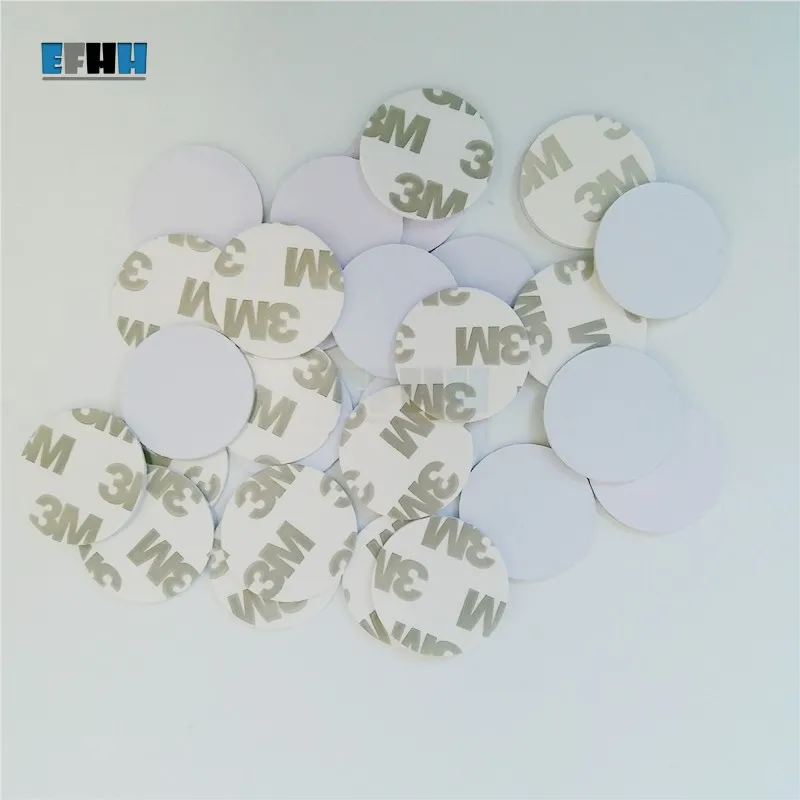 1 шт./лот 125 кГц EM4305/EM4205 перезаписываемые RFID Монета пробельная карта с 3 м липкой Стикеры в Карточки контроля доступа(Диаметр с фокусным расстоянием 25 мм