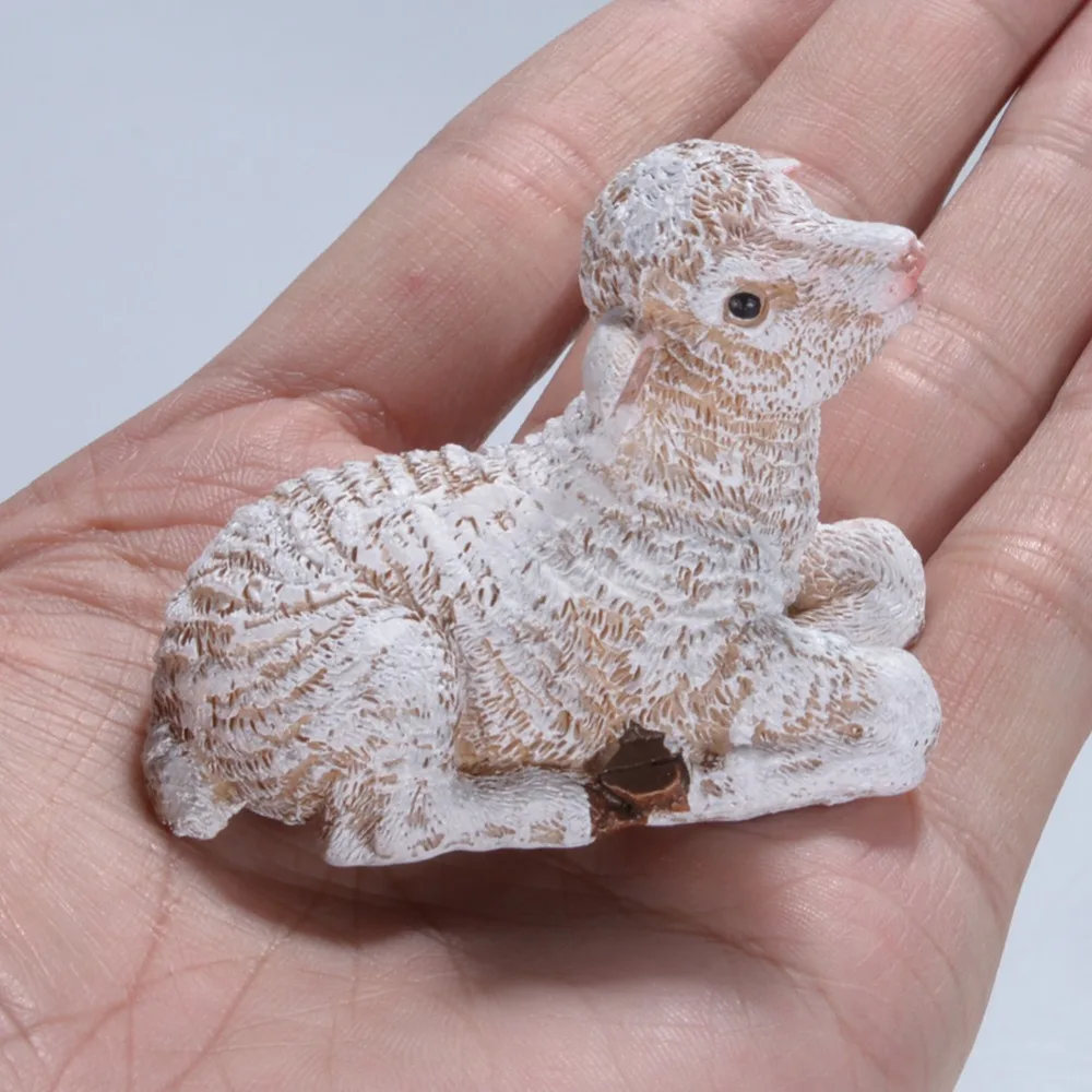 Мини Смола реалистичные овец фигурка Статуэтка миниатюрный имитация овечьей