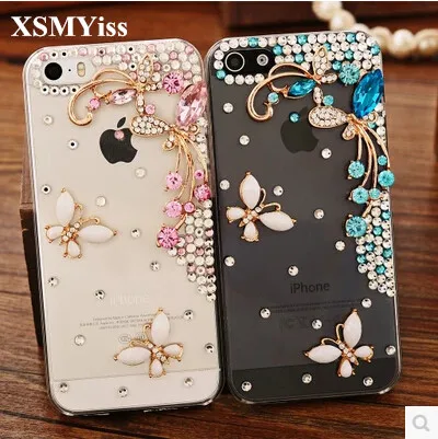 Модный Блестящий чехол со стразами и бабочкой цветочный для iPhone 12 11 Pro MAX 6 7 8 plus X Xs